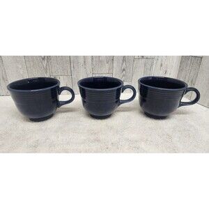 3 Vtg Fiestaware Teacup Fiesta Cobalt Blue
